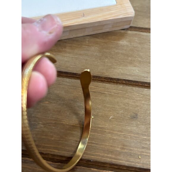 Vintage Gold Plated Snake Cuff Bracelet - Picture 7 of 9